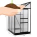 Ogrow Aluminium Lean-To Greenhouse 25 Sq. Ft. With Sliding Door And Roof Vent, 6' x 4' x 7'   563016357